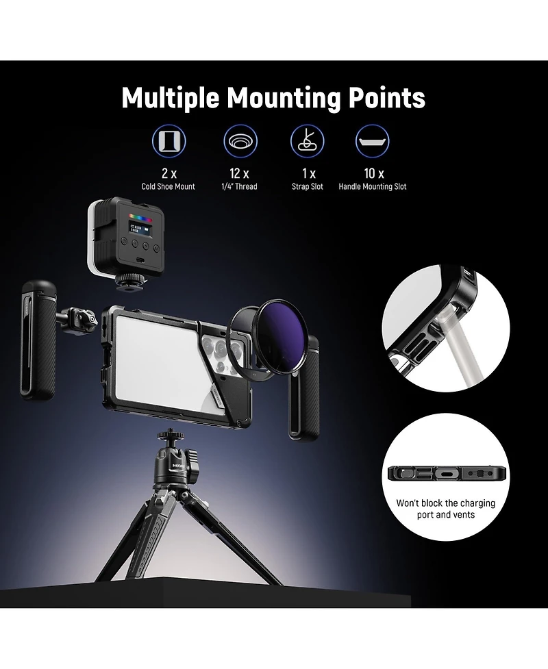Neewer PA082 Camera Mounting Accessory with 2X for Samsung Galaxy S25 Ultra