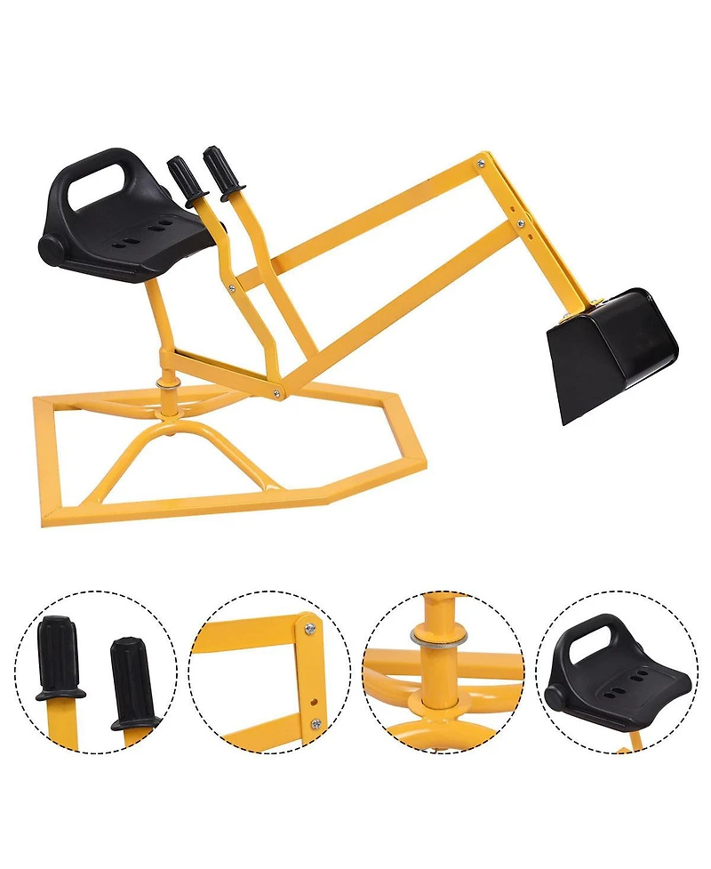 Gymax Heavy Duty Kid Ride-on Sand Digger Digging Scooper Excavator for Sand Toy