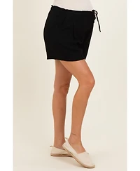 Pinkblush Maternity Black Drawstring Pleated Shorts