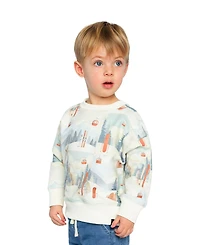 Deux par Baby Boy 12M-24M Fleece Sweatshirt Ski Print