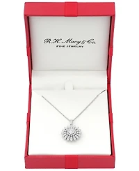 Macy's Cluster Diamond Pendant Necklace (1 ct. t.w.) in 14k White Gold