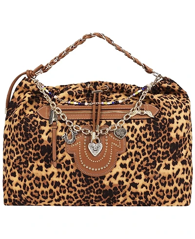 True Religion Women's Leopard Print Soft Hobo Bag