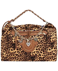 True Religion Women's Leopard Print Soft Hobo Bag