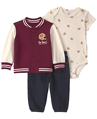 Carter's Baby Boys' Long-Sleeve Jacket, Bodysuit and Pants, 3-Piece Set