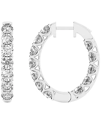 Macy's Lab-Grown Diamond Hoop Earrings (5 ct. t.w.) in 10k White Gold