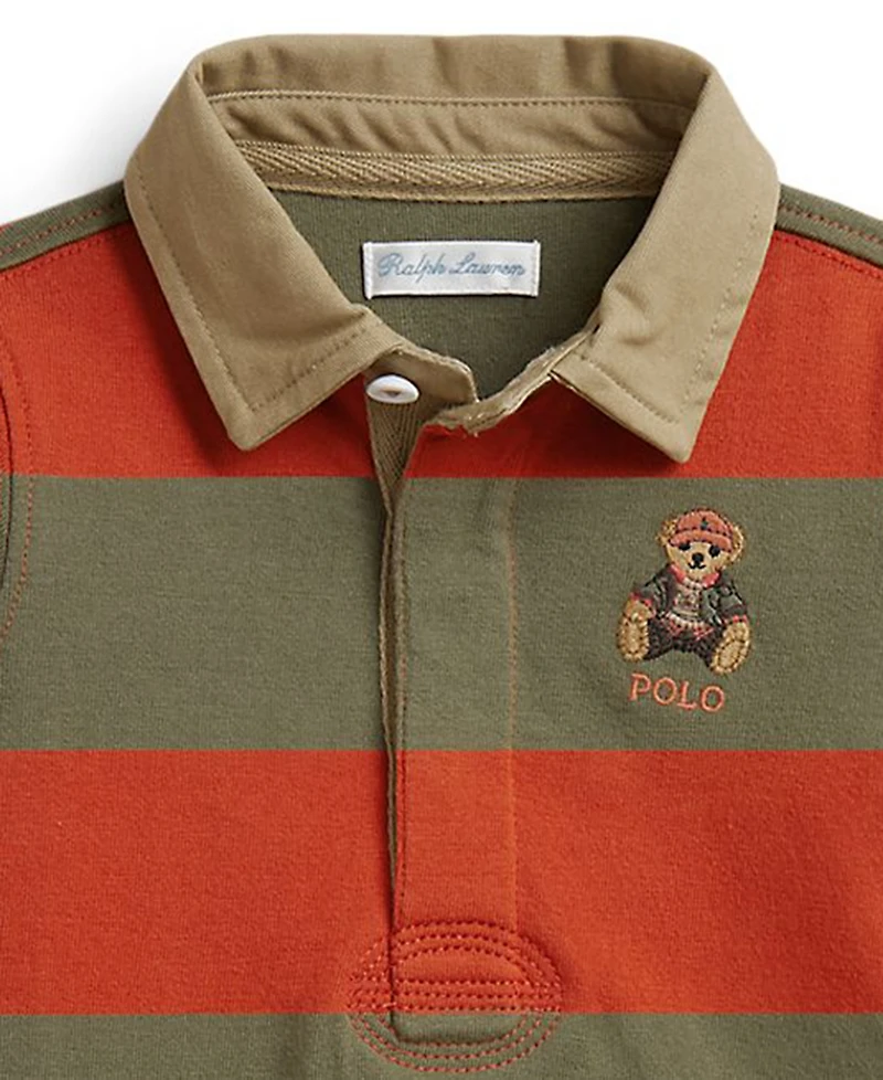 Polo Ralph Lauren Baby Boys' Bear Cotton Rugby Coverall
