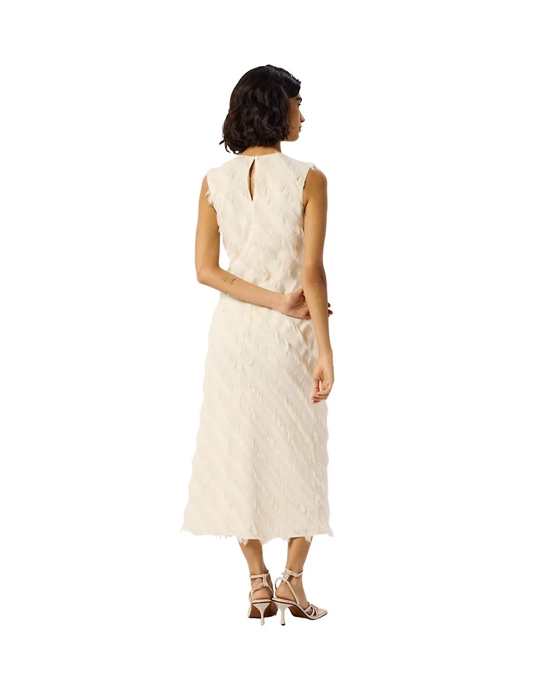 Whistles Women's Fringe Textured Midi Dress