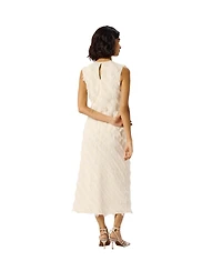 Whistles Women's Fringe Textured Midi Dress
