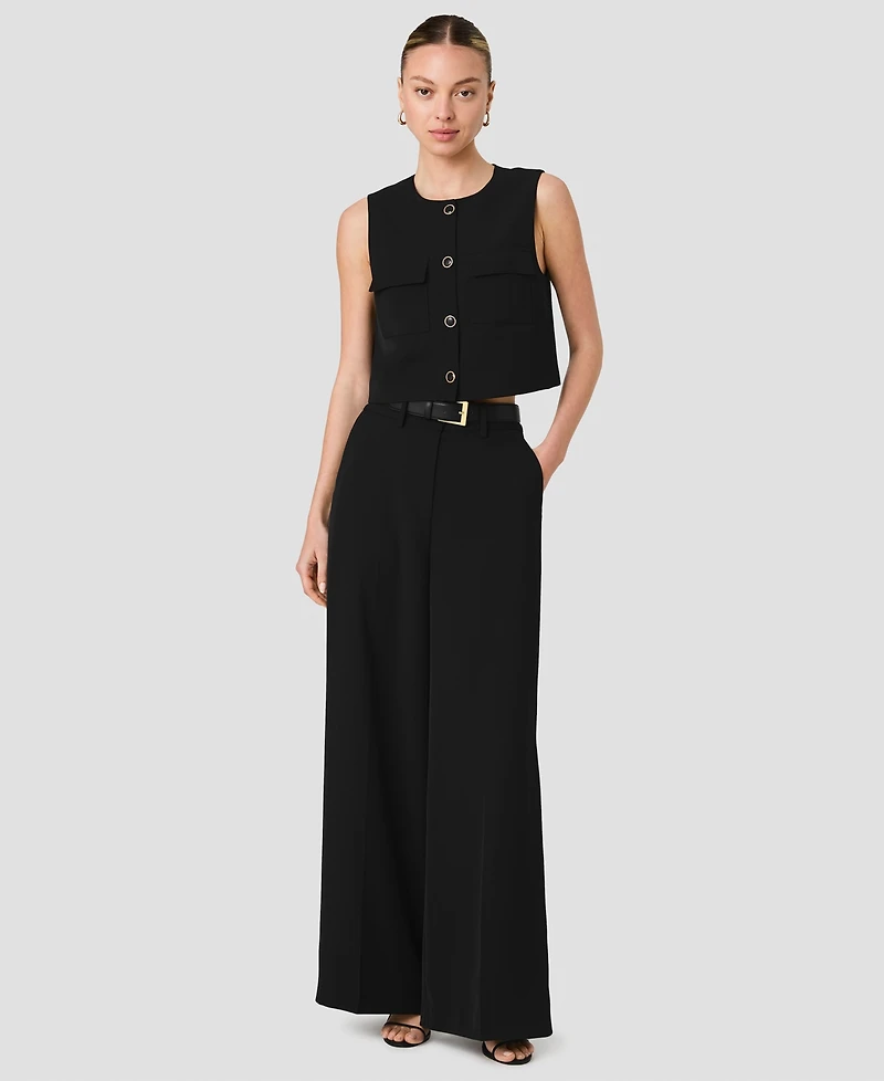 French Connection Women's Harry High-Waist Wide-Leg Pants