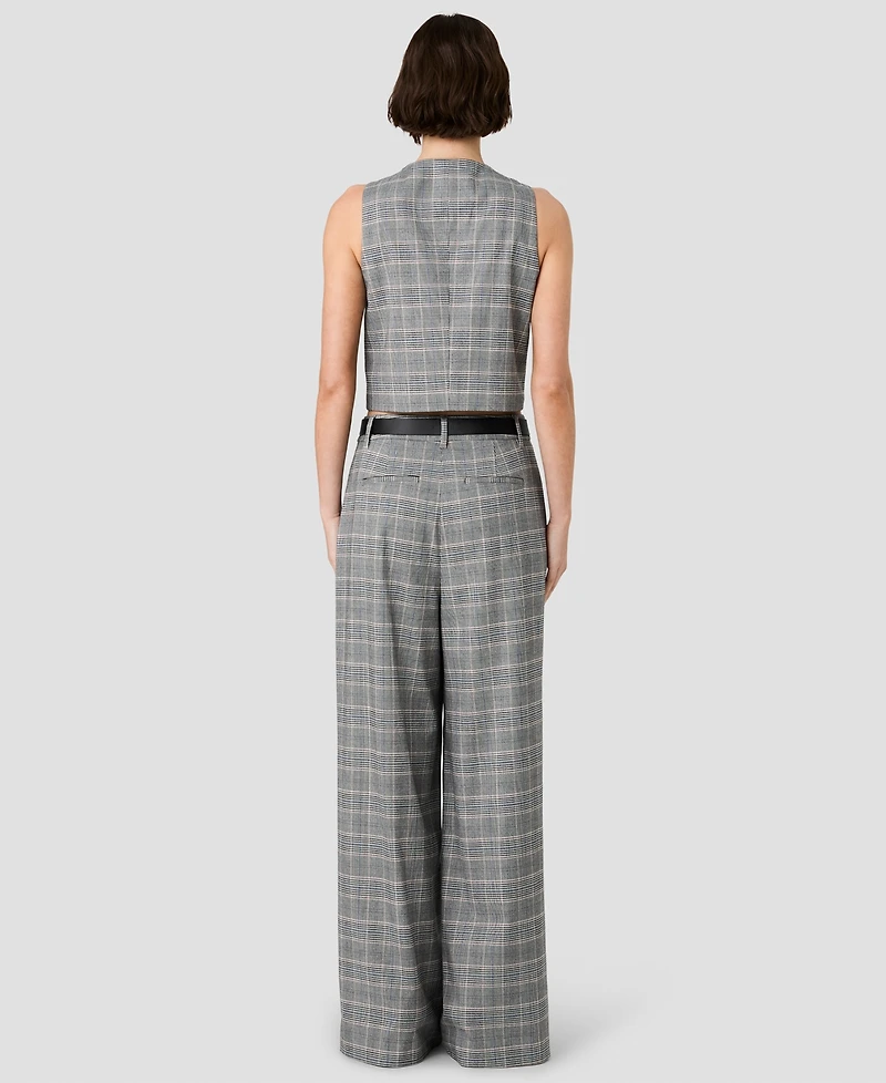 French Connection Women's Matteo Jewel Neck Sleeveless Button-Front Top