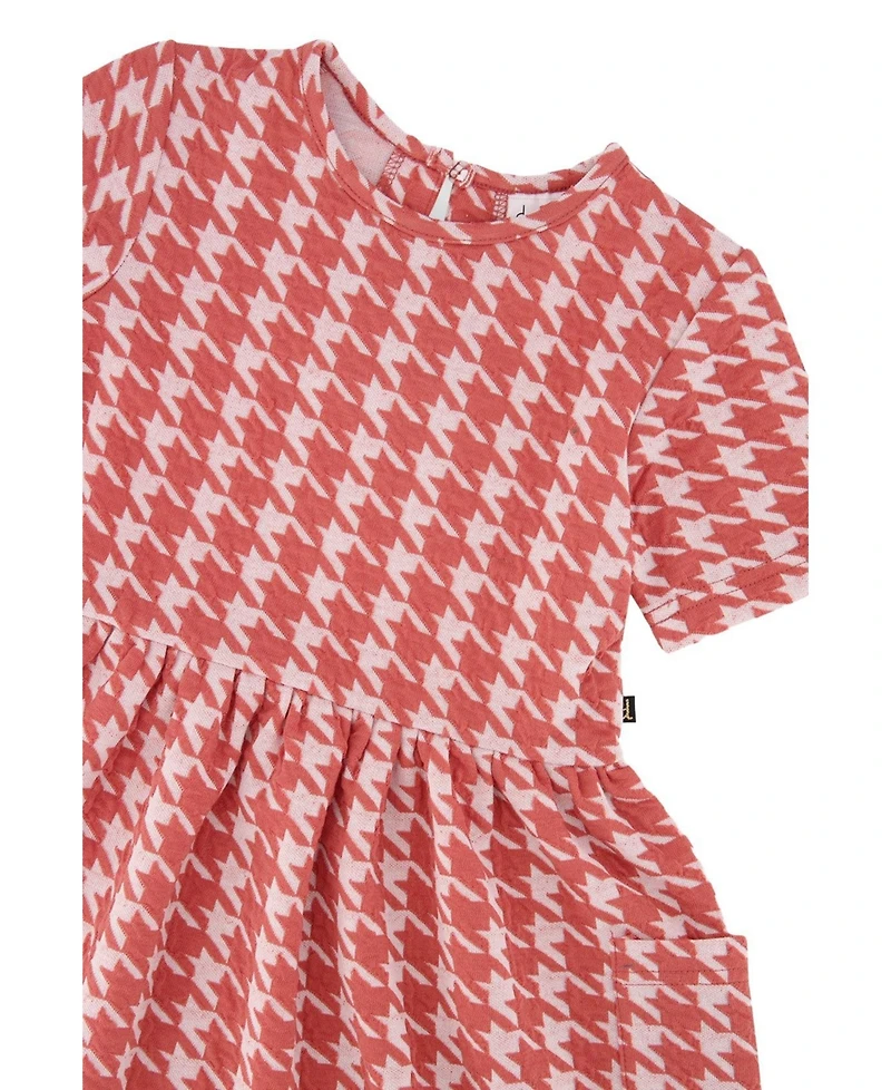 Deux par Girl's (6T-12T) Short Sleeve Dress with Pockets Houndstooth