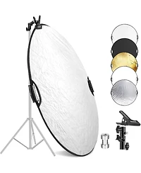 Neewer Light Reflector with Clamp and Hand Grips, 5 in 1 Collapsible Multi Disc Photo Reflector