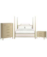 A.r.t. Furniture Eave 3-Piece King Upholstered Bedroom Set (Bed, Chest & Nightstand)