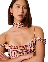 Whistles Women's Orchid Print Scarf Midi Dress