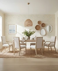 A.r.t. Furniture Eave Ii 7-Piece Oval Dining Set (Table, 4 Upholstered Side Chairs & 2 Arm Chairs)