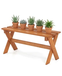 Slickblue Backless Outdoor Benches for Patio Dining and Garden Seating