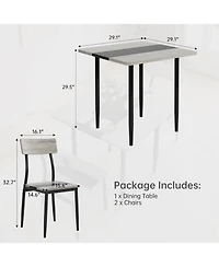 gaomon Dining Table Set, Metal Frame and Mdf Board, Two-Tone Splicing Design