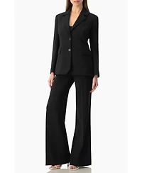 Ivonne Women's Tailored Two-Button Black Power Blazer