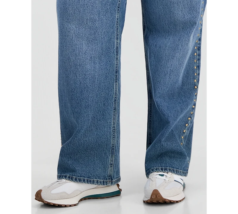 And Now This Trendy Plus Embroidered Studded Jeans, Macy's Exclusive