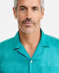Club Room Men's Short-Sleeve Camp Collar Linen Shirt, Macy's Exclusive