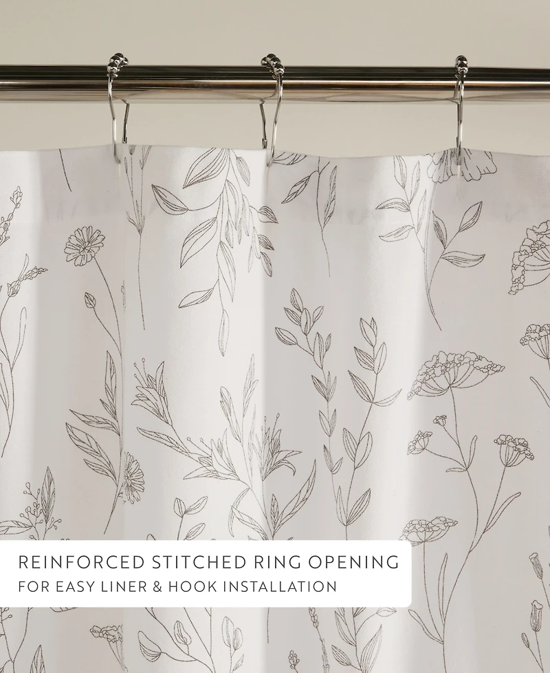 ienjoy Home Cotton Blend Printed Shower Curtains, 72" x
