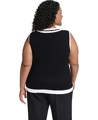 Karl Lagerfeld Paris Plus Scoop Neck Knit Tank Top