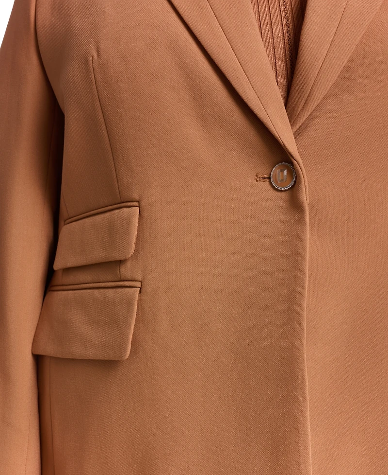 Karl Lagerfeld Paris Plus Size One-Button Woven Blazer