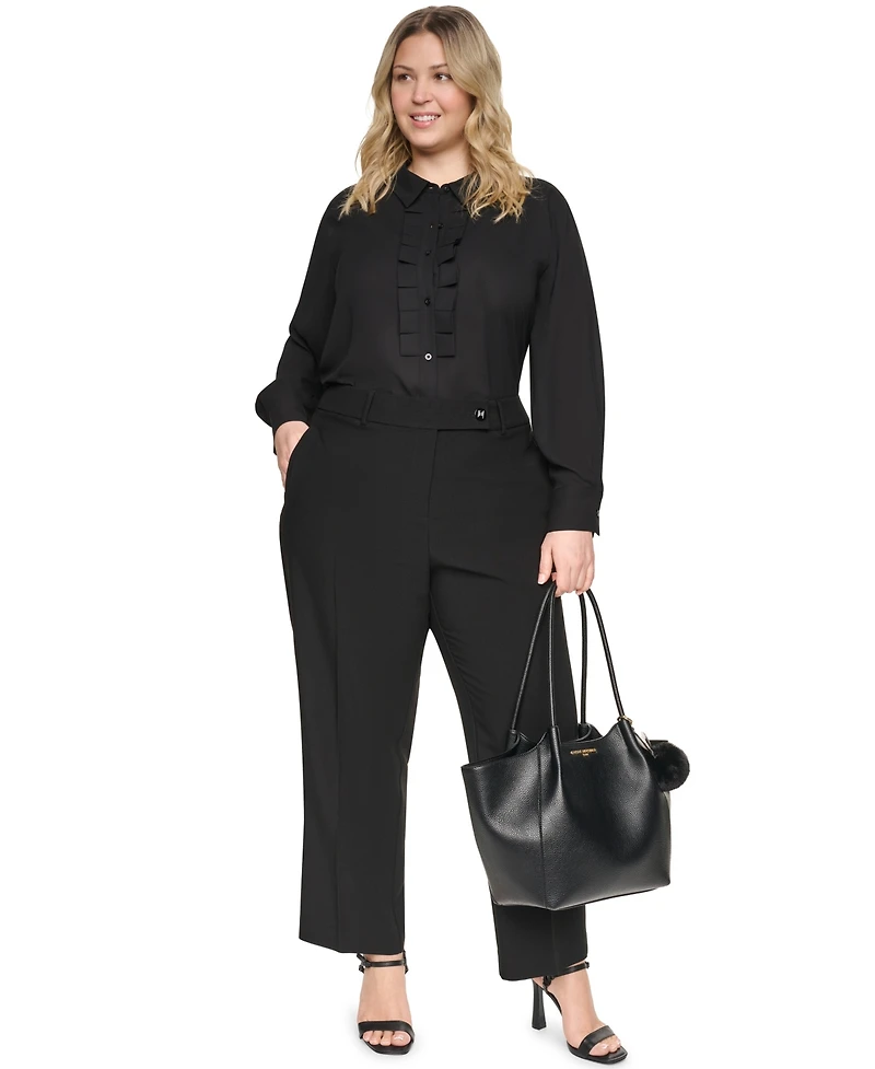 Karl Lagerfeld Paris Plus Mid-Rise Ankle Pants