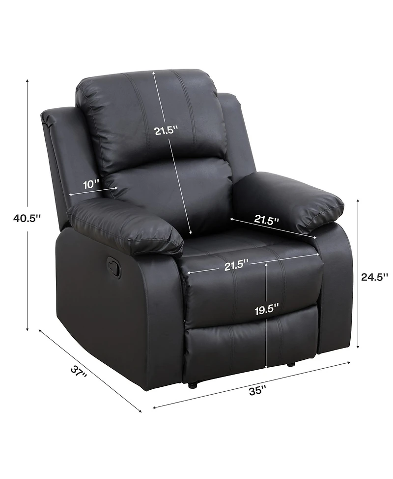 Tribesigns 182" Recliner Sofa Set, 6-Seater Leather Sectional Sofa with Storage Console, Cup Holders, Pillow Top Arms