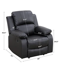 Tribesigns 182" Recliner Sofa Set, 6-Seater Leather Sectional Sofa with Storage Console, Cup Holders, Pillow Top Arms