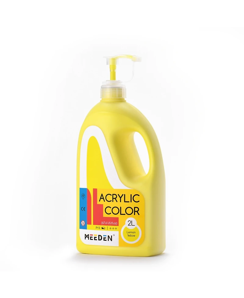 Meeden Acrylic Paint with Pump Lid, 1/2 Gallon (2Liter /67.6 ounces.) Heavy-Body Rich Pigment Color, Perfect for Art Class