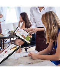 Yescom 30 Pack Menu Covers 8.5 x 11" Book Style Menu Holders 4 Pages 8 Views Restaurant Bar Black