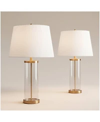 360 Lighting 26" High Cylinder Country Cottage Table Lamps Set of 2 Fillable Glass Living Room Bedroom