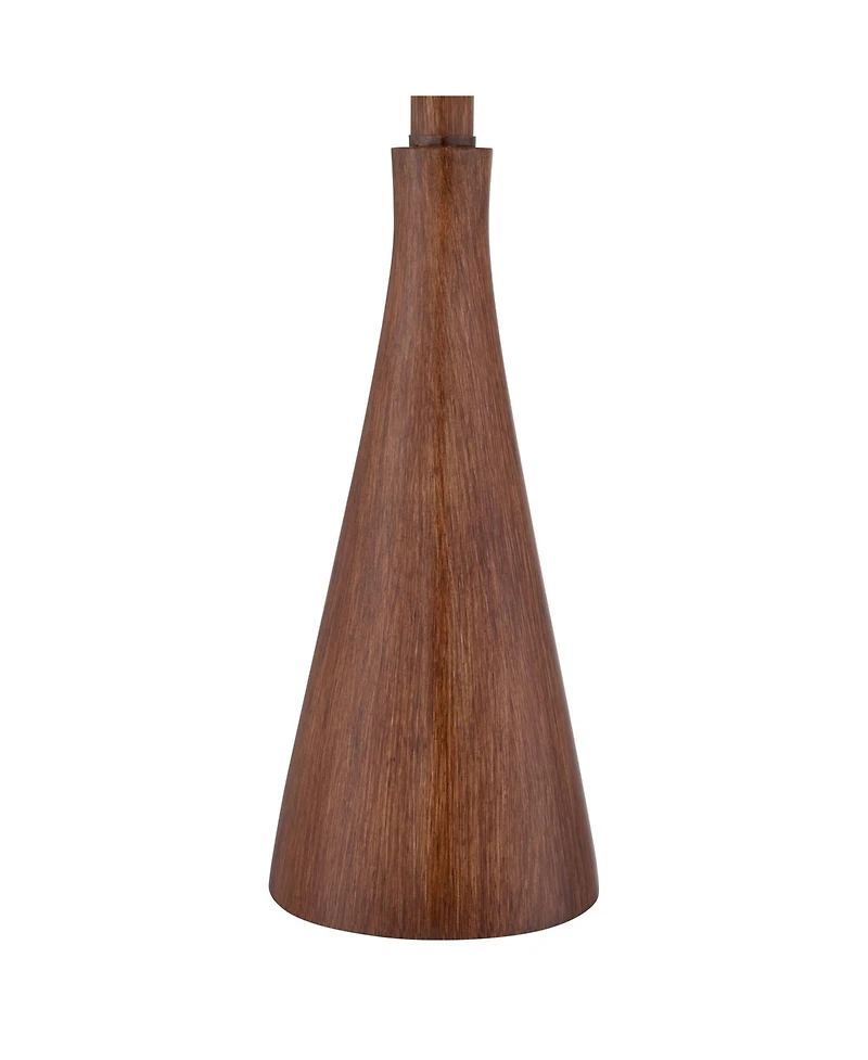 360 Lighting Fraiser 23 1/2" High Cone Small Mid Century Modern Accent Table Lamps Set of 2 Wood Finish Living Room Bedroom