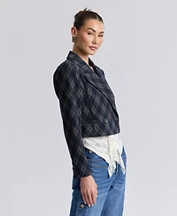 Avec Les Filles Women's Cropped Double-Breasted Blazer