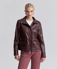 Avec Les Filles Women's Textured Mock Neck Jacket
