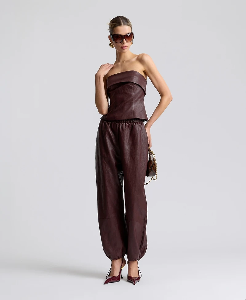 Avec Les Filles Women's Elastic-Waist High-Rise Balloon Pants