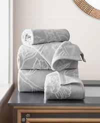 Jessica Simpson Floral Fan Cotton 4-Piece Bath Towels Set