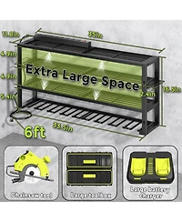 Xdovet Power Tool Organizer Wall Mount Charging Station Drill Holder Garage Rack