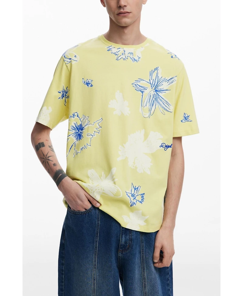 Desigual Men's Short-sleeve T-shirt with leaves