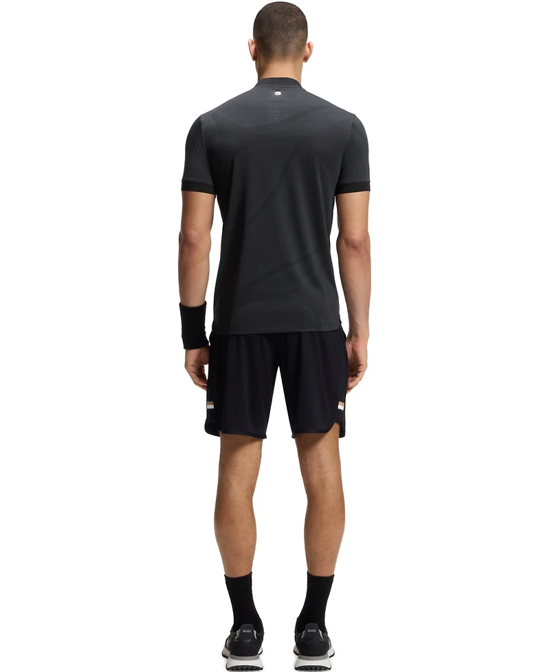 Boss by Hugo Men's Moisture Management Zip-Neck Slim-Fit Polo Shirt
