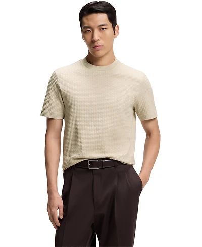 Boss by Hugo Men's Cotton Jacquard-Pattern T-Shirt