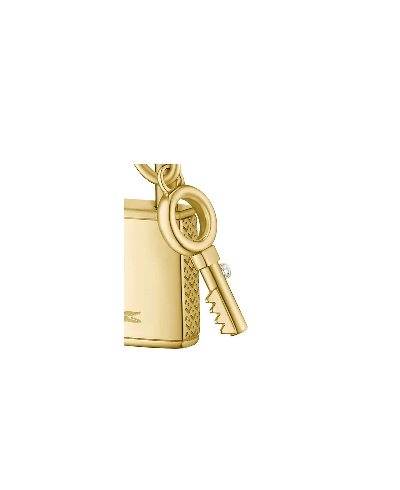 Lacoste Women's Symbol Gold-Tone Stainless Steel Lock and Key Necklace
