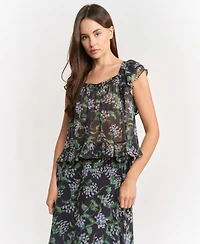 En Saison Women's Lindsey Square Neck Top