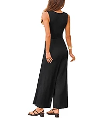 Cupshe Women's Lace Trim V-Neck Sleeveless Wide Leg Jumpsuit