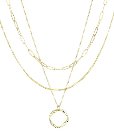 Adornia 14k Gold-Plated Set of 3 Necklace