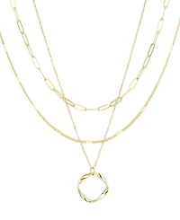 Adornia 14k Gold-Plated Set of 3 Necklace