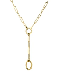 Adornia Tarnish Resistant Gold Paperclip Chain Y- Necklace