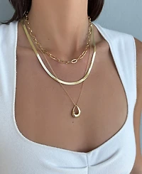 Adornia Tarnish Resistant Gold Set of 3 Necklace