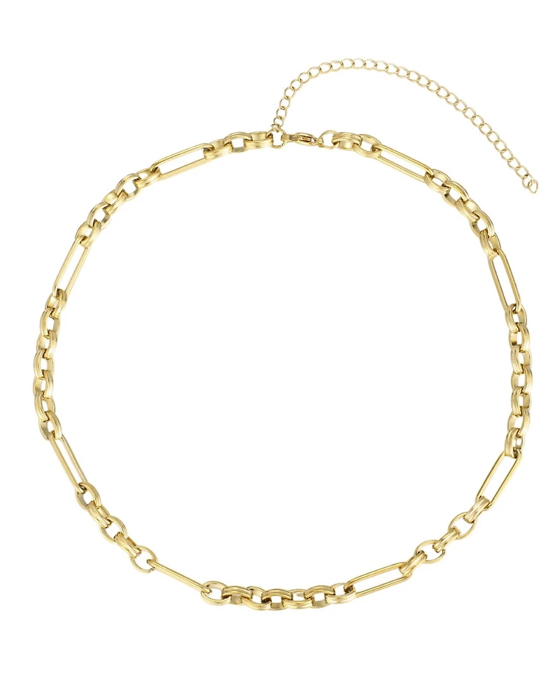 Adornia Tarnish Resistant Gold Mixed Paperclip Chain Necklace